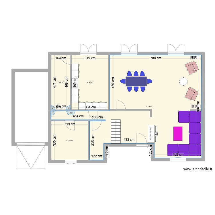 BENOIT PELLERIN. Plan de 4 pièces et 107 m2