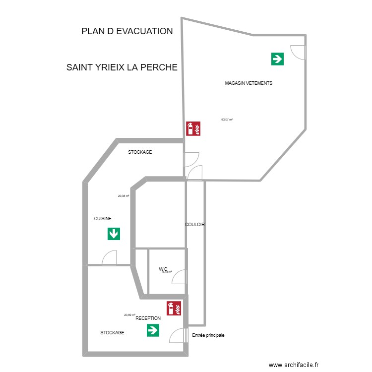 87 SAINT-YRIEIX-LA-PERCHE. Plan de 4 pièces et 110 m2