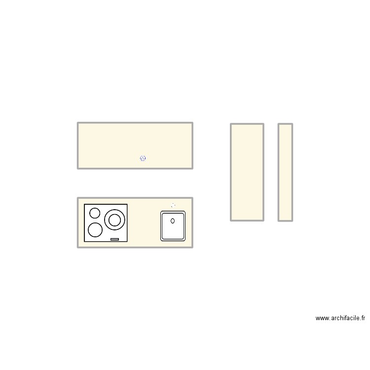 cuisine dauphine. Plan de 4 pièces et 2 m2