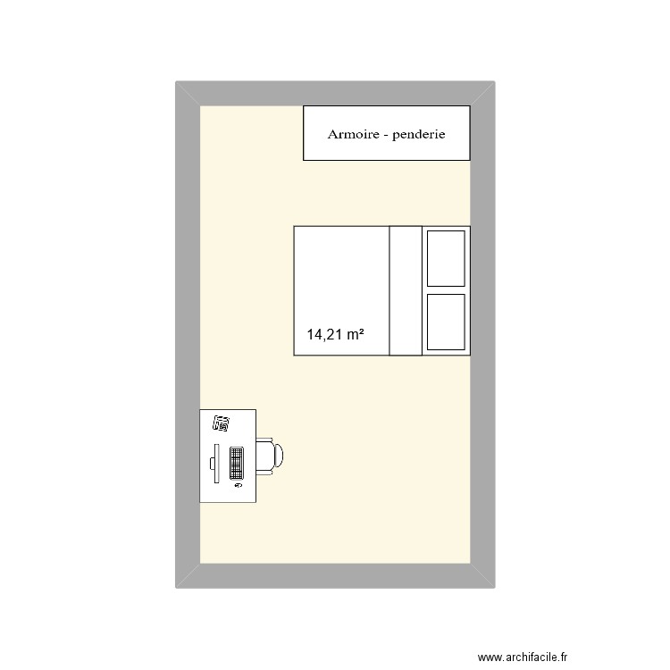 ISo. Plan de 1 pièce et 14 m2