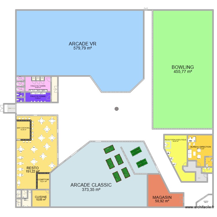 AMINI CENTER - BATIMENT A. Plan de 31 pièces et 1862 m2