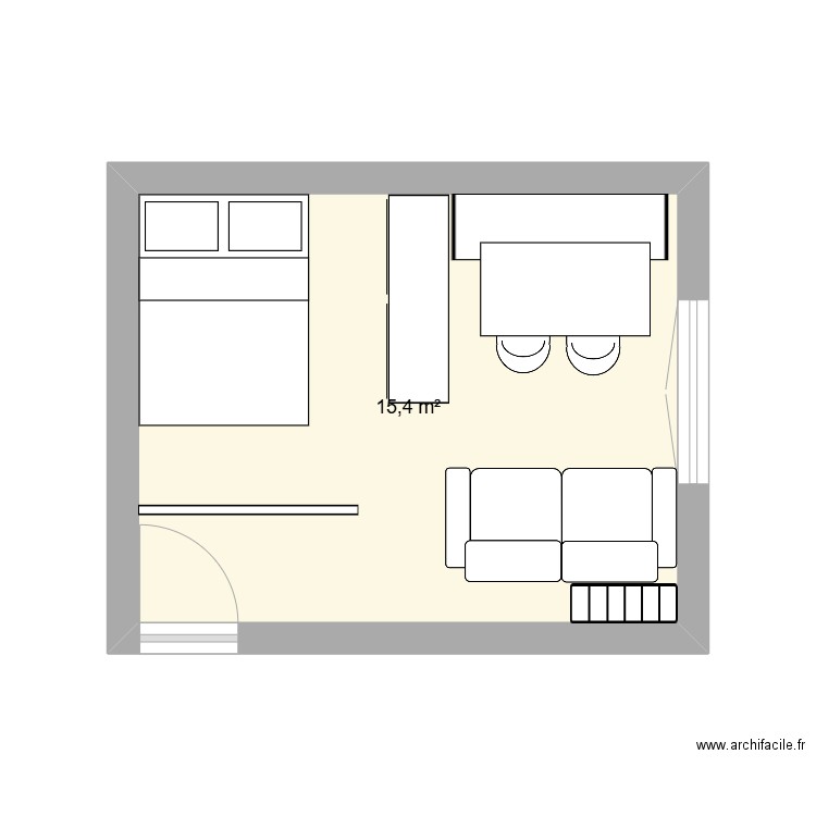 BOURGUIGNONS 2. Plan de 1 pièce et 15 m2