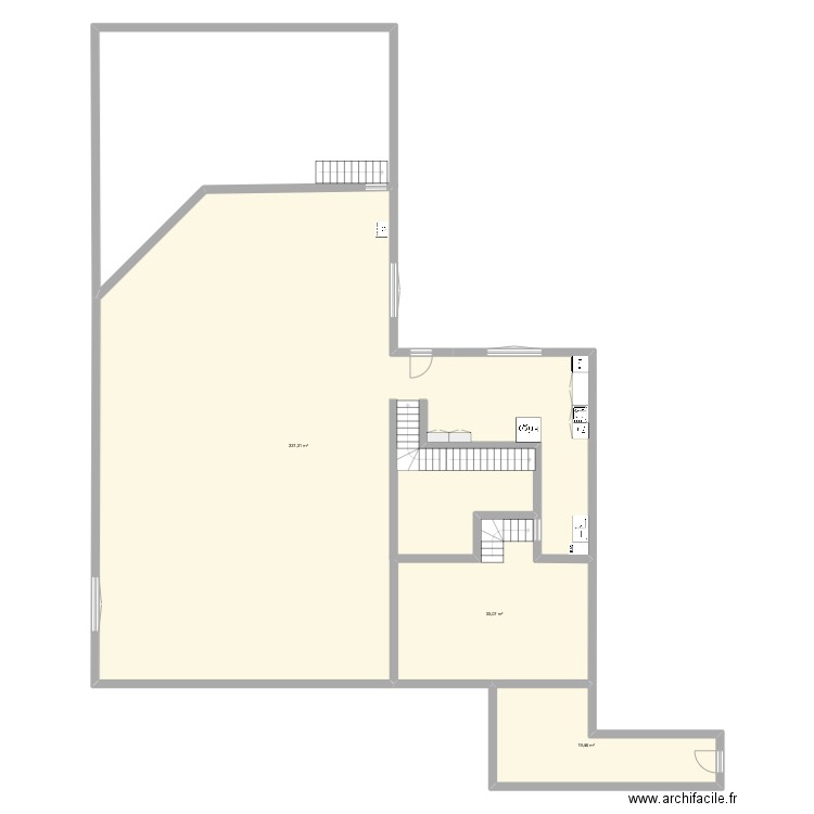 Maison mours. Plan de 3 pièces et 280 m2