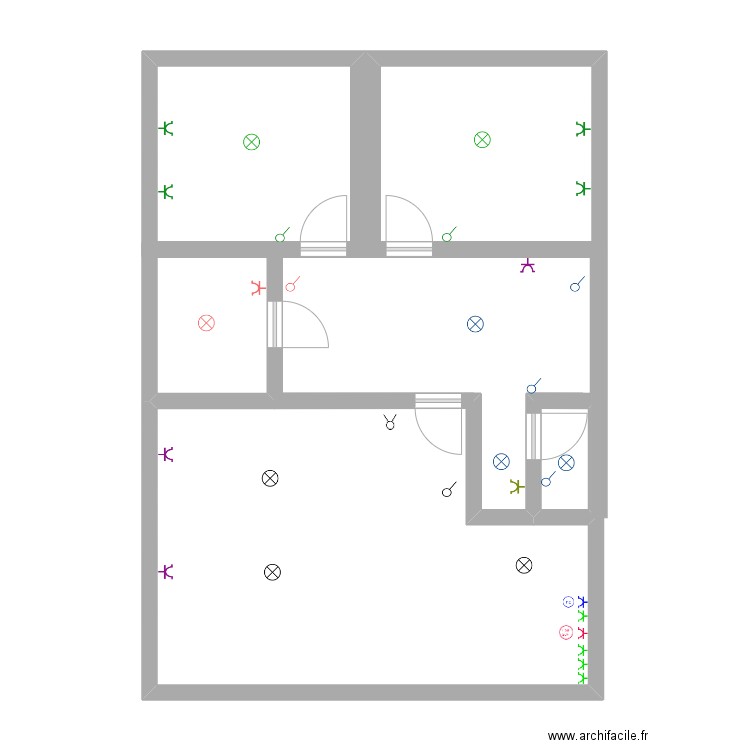 Appartement clément. Plan de 5 pièces et 59 m2