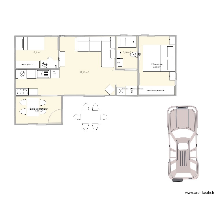 chaletcheyres 3. Plan de 5 pièces et 47 m2