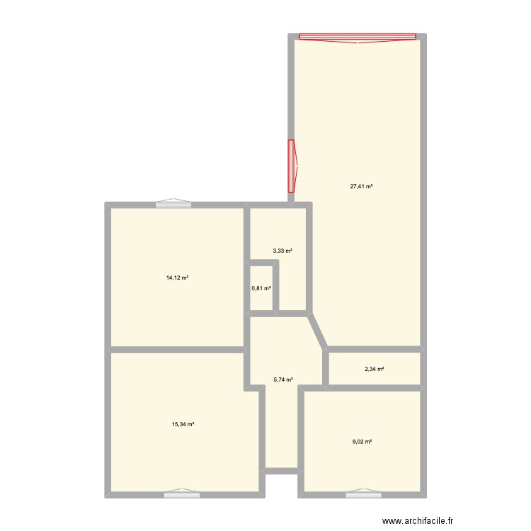 DELAUNE . Plan de 19 pièces et 122 m2