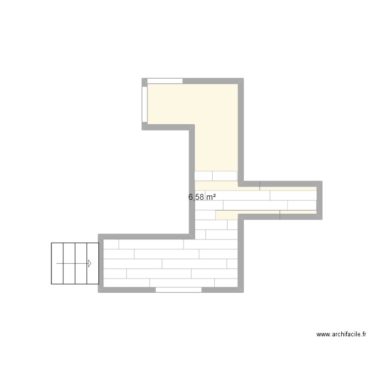 Couloir V2. Plan de 1 pièce et 7 m2