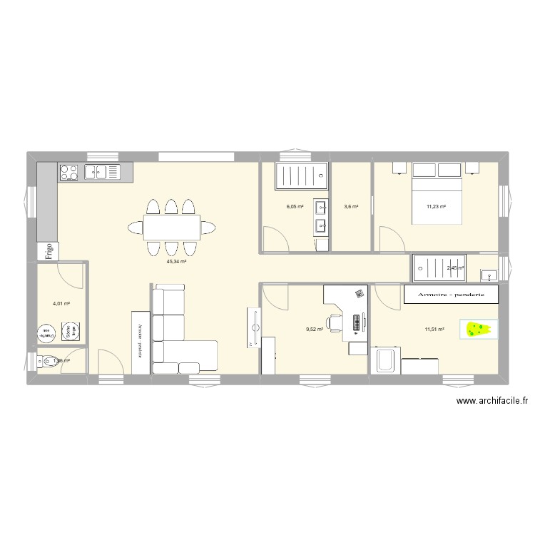 Maison 2.1. Plan de 9 pièces et 95 m2