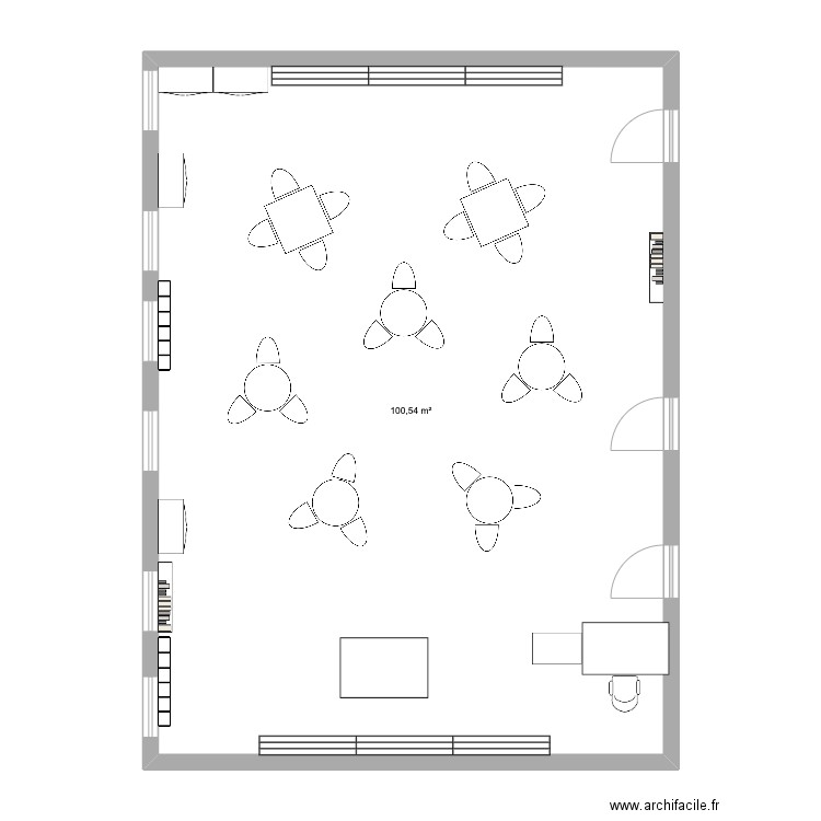 classe de math . Plan de 1 pièce et 80 m2