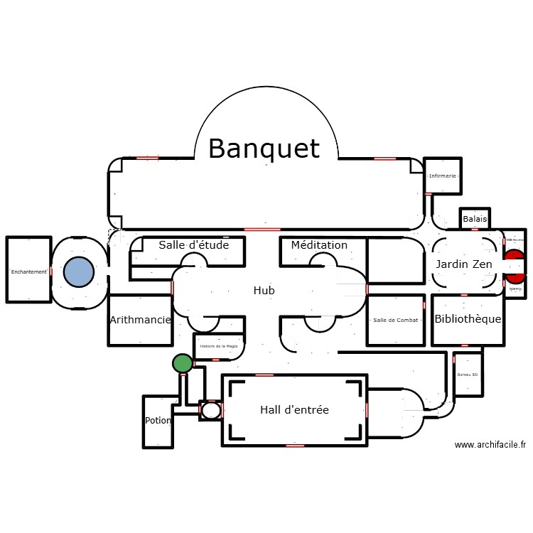 maps ecole kennedu. Plan de 18 pièces et 525 m2