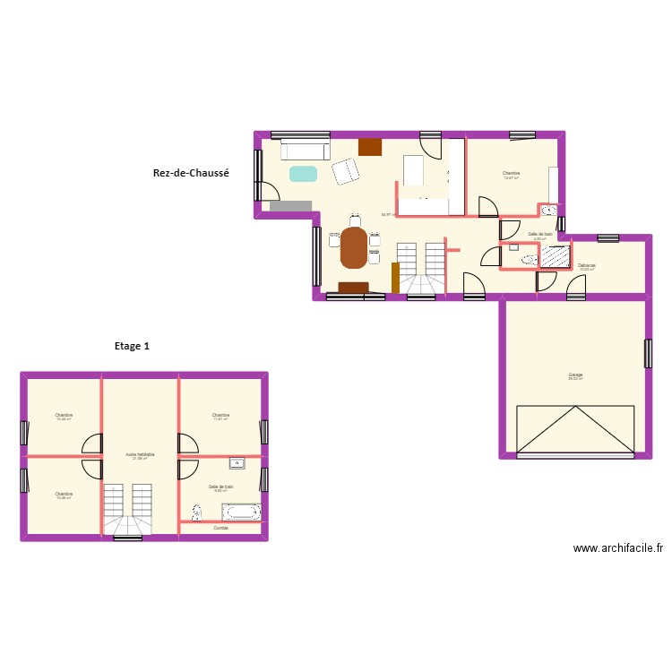 Gav Bavilliers. Plan de 11 pièces et 187 m2