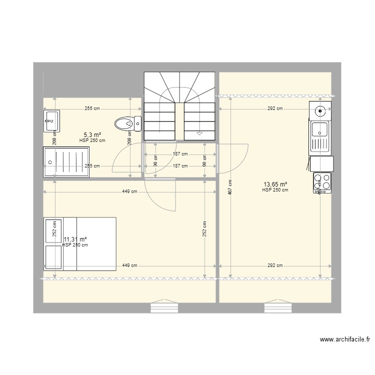 CHEREL BLOIS AMENAGEMENT COMBLE. Plan de 10 pièces et 43 m2