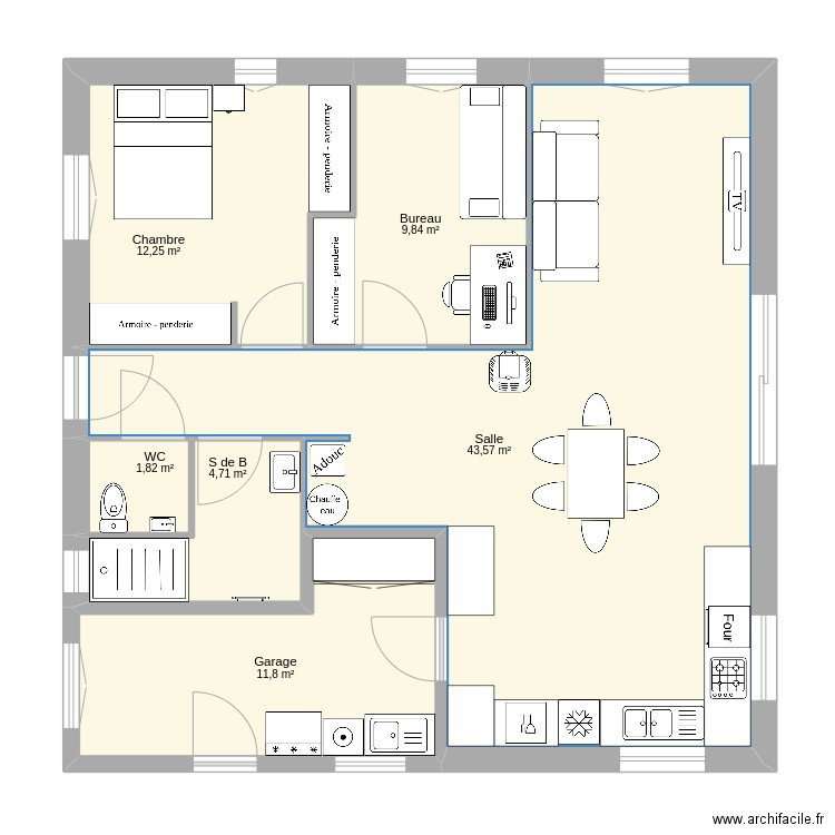 InnovIsa3.v2. Plan de 6 pièces et 84 m2