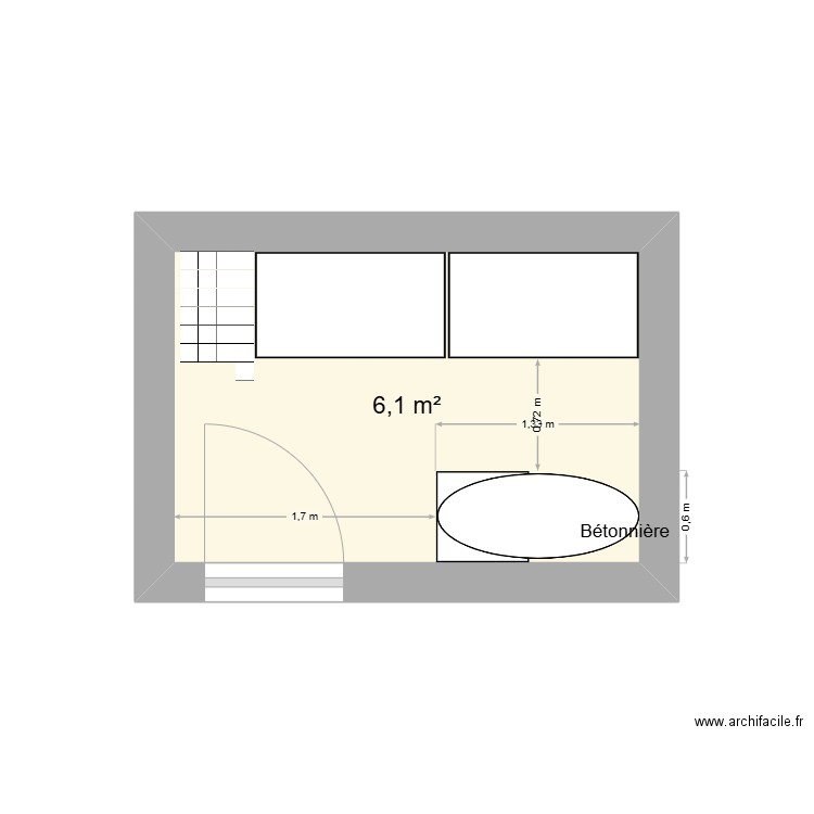 Abri de jardin. Plan de 1 pièce et 6 m2