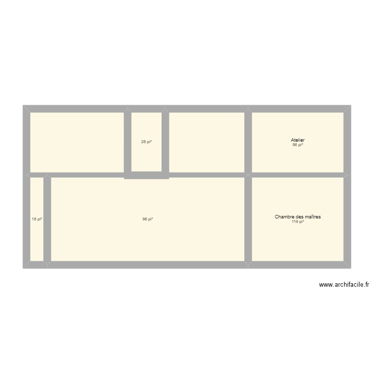 Sous-sol. Plan de 5 pièces et 47 m2