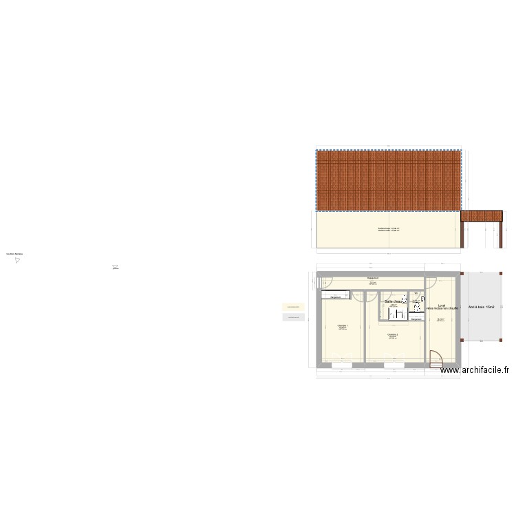 Rivarennes PCMI4 abri bois A. Plan de 6 pièces et 59 m2