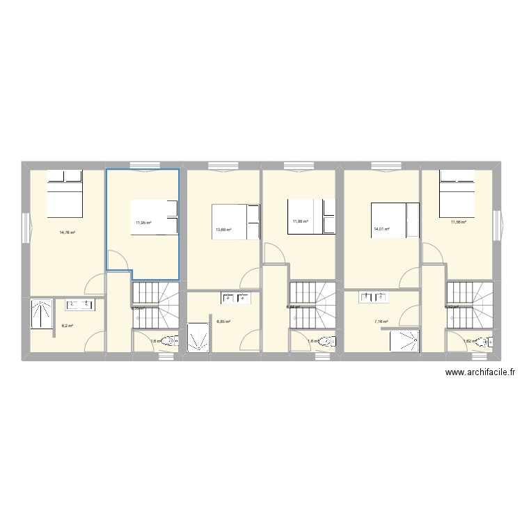 cucuron r+1. Plan de 15 pièces et 123 m2