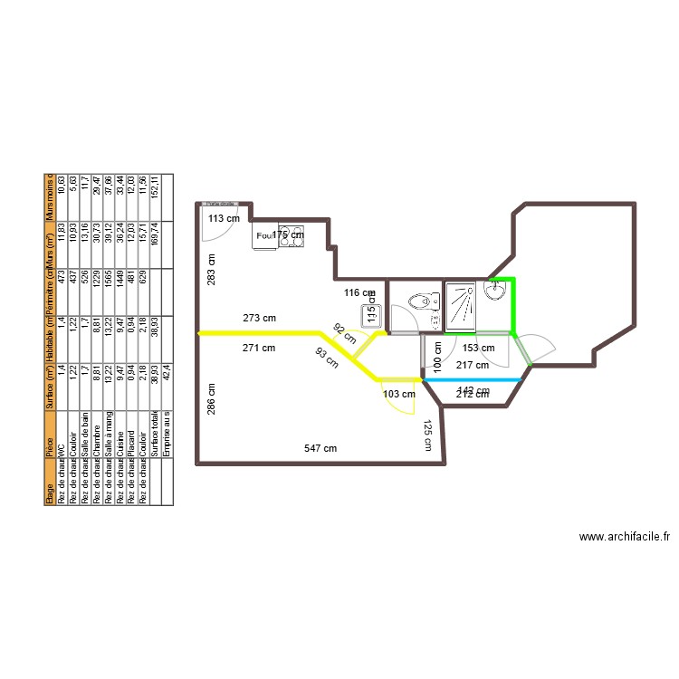 reno ST amand ( Gaelle ). Plan de 8 pièces et 39 m2