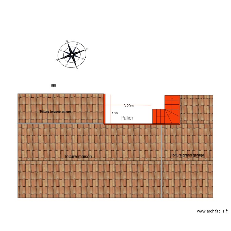 Plan toiture apres travaux. Plan de 0 pièce et 0 m2