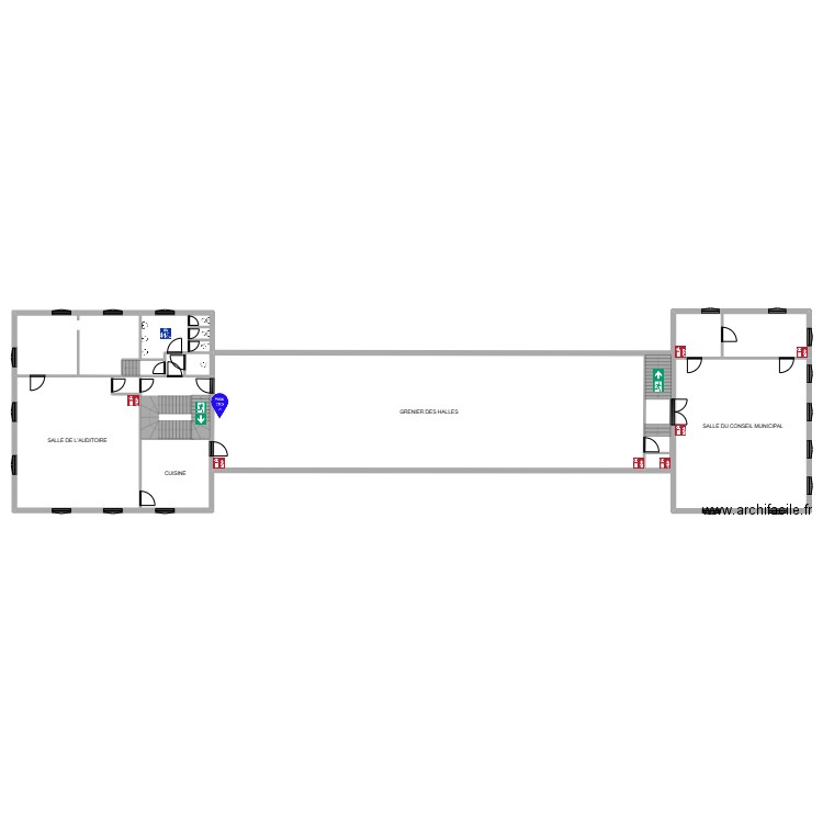 Les Halles - 1er étage. Plan de 13 pièces et 574 m2