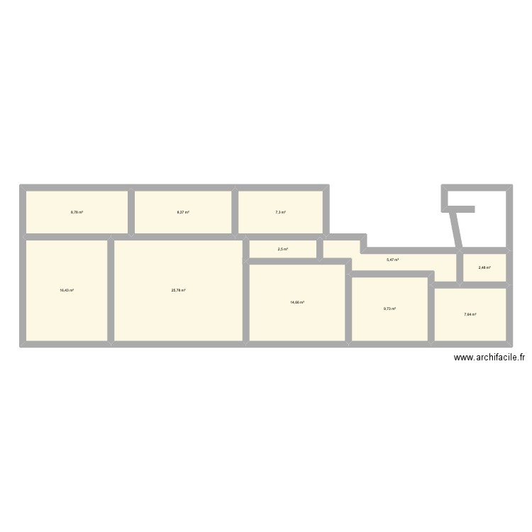 Beribou1. Plan de 11 pièces et 109 m2