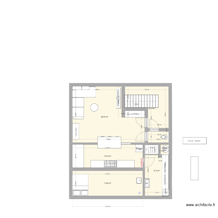 Mezzanine V2. Plan de 11 pièces et 143 m2