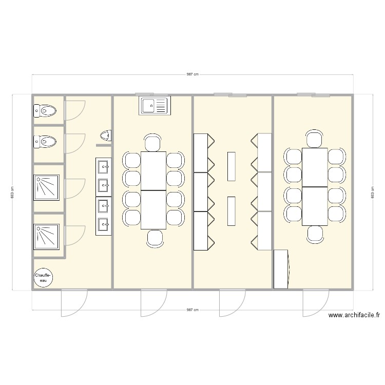 ANDINE GROUPE CHANTIER TOUSSIEU. Plan de 8 pièces et 57 m2