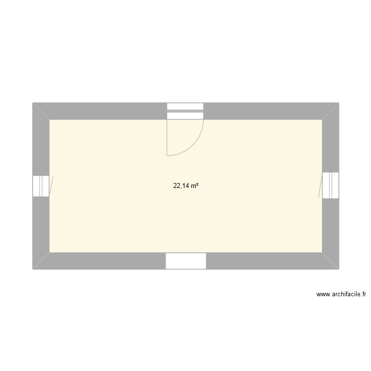 RC ESCOIRE entree. Plan de 1 pièce et 22 m2