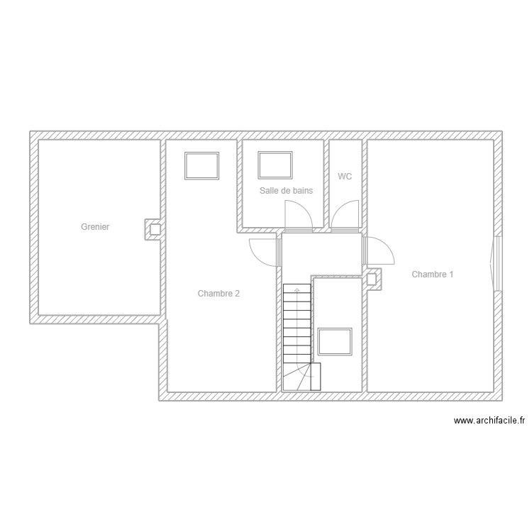 Harchy étage. Plan de 8 pièces et 86 m2