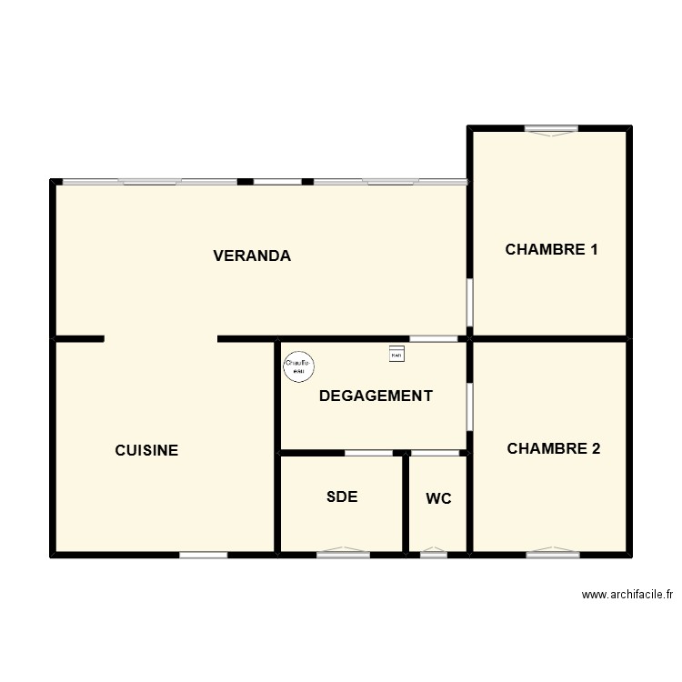 LALLIER. Plan de 6 pièces et 76 m2