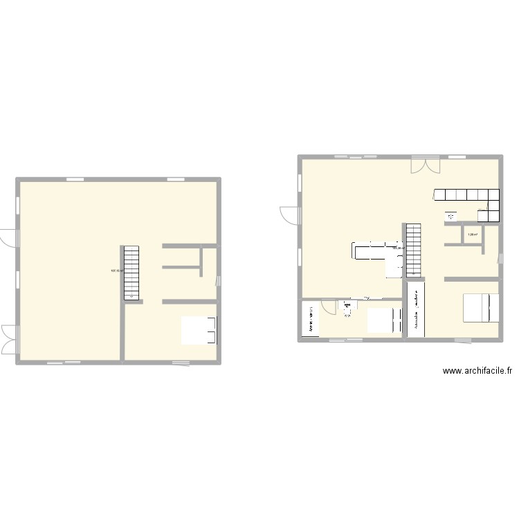 Thenailles. Plan de 3 pièces et 214 m2