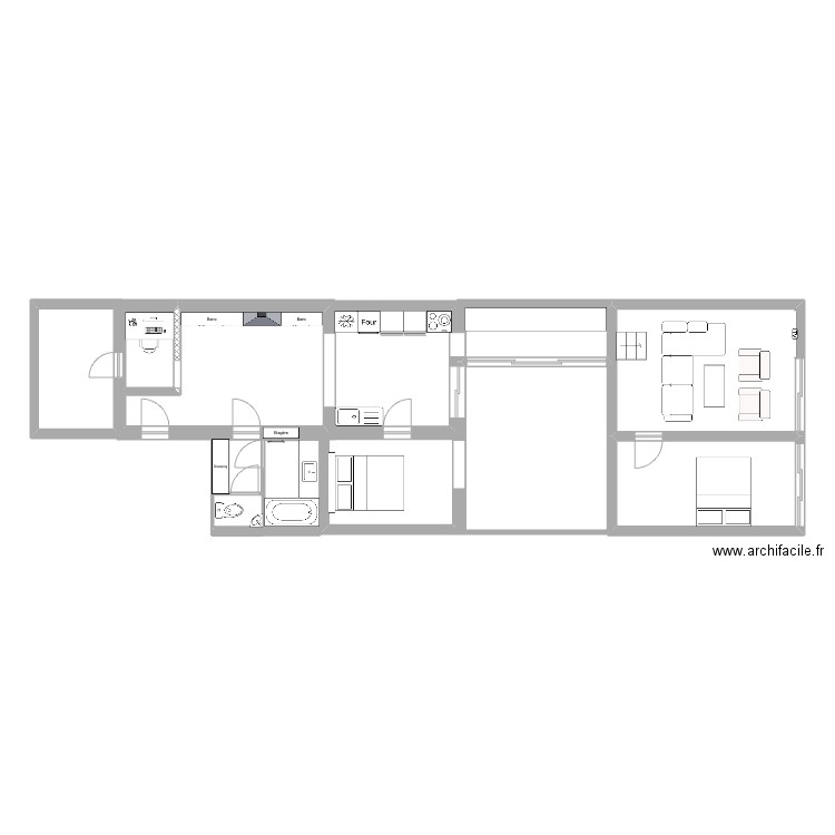 Josette 1. Plan de 11 pièces et 91 m2