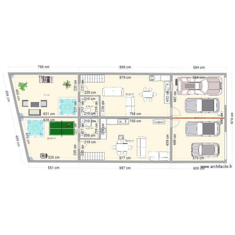 Plan Maison 2 Tessan Orientation 02. Plan de 20 pièces et 596 m2