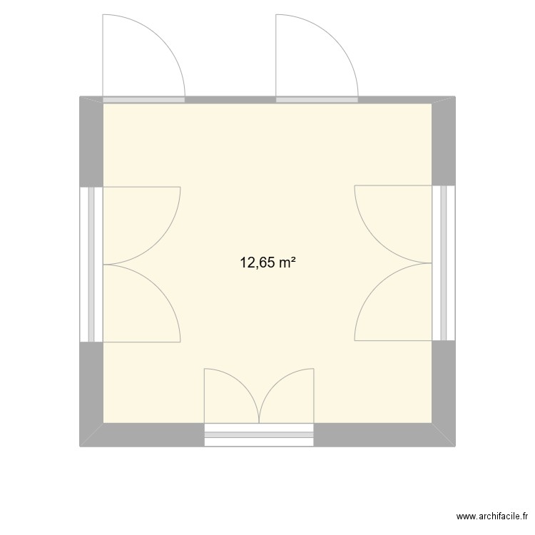 entrée. Plan de 1 pièce et 13 m2