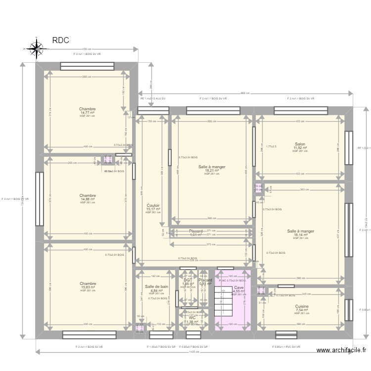 ML24012814 FREYERMUTH. Plan de 18 pièces et 132 m2