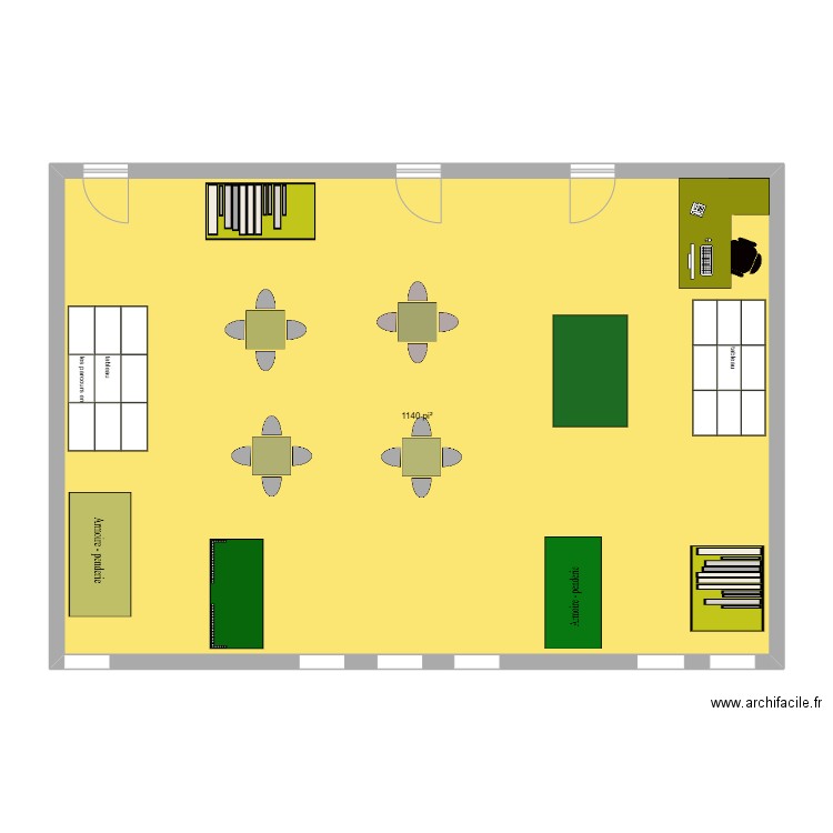 salle de classe. Plan de 1 pièce et 106 m2