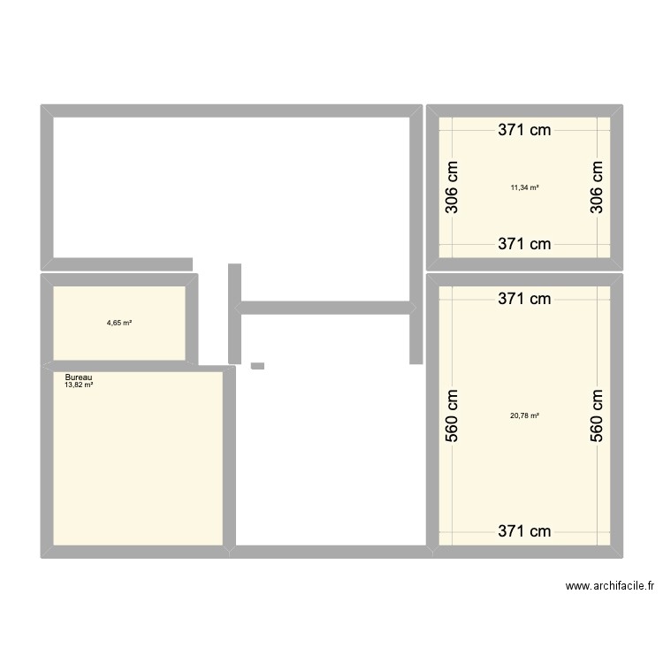 Test 1. Plan de 4 pièces et 51 m2