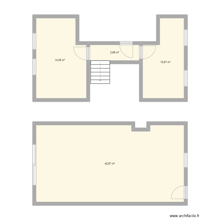 Maison Antoine. Plan de 4 pièces et 71 m2