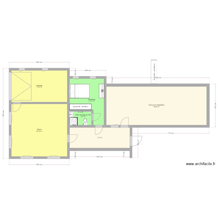 PROJET TOTAL. Plan de 6 pièces et 114 m2