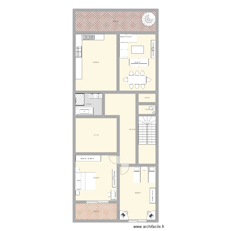 villa r+1. Plan de 11 pièces et 149 m2