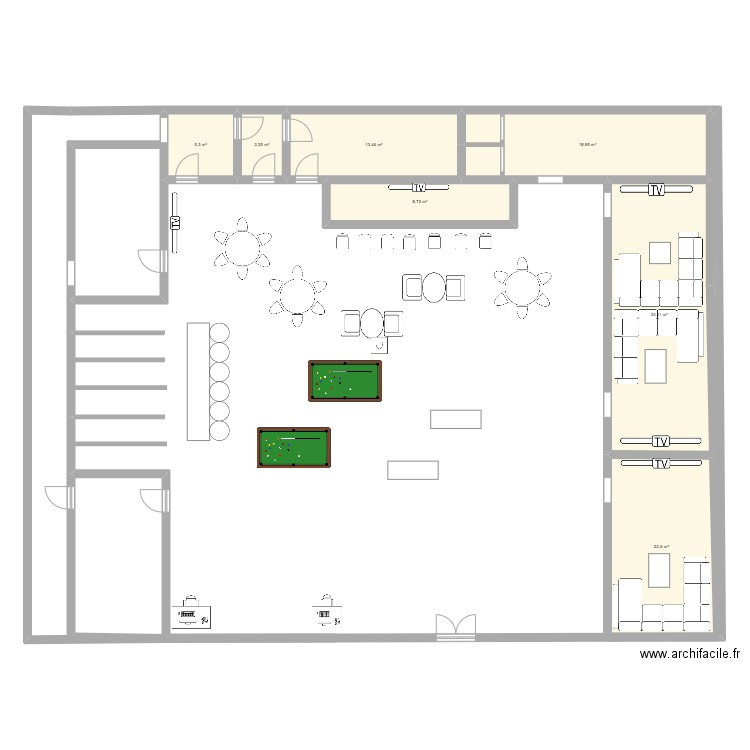 projet destruction . Plan de 7 pièces et 105 m2