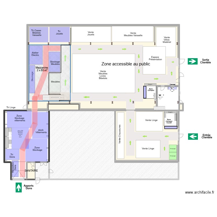 Projet vue sous MEZZANINE 25/01/2025. Plan de 8 pièces et 1454 m2