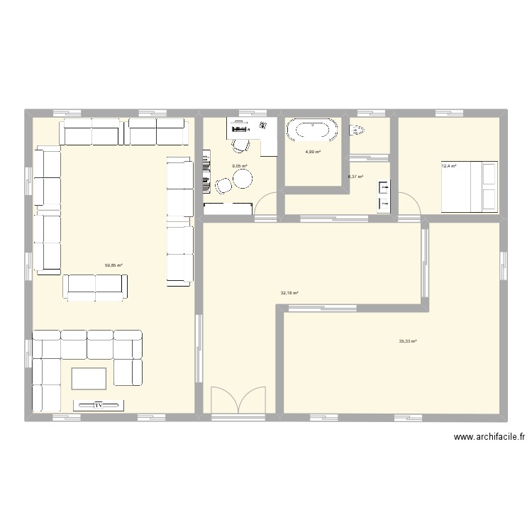 maison KIM. Plan de 7 pièces et 160 m2