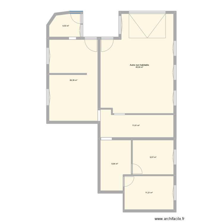 Local_Pro_Siorac. Plan de 7 pièces et 118 m2