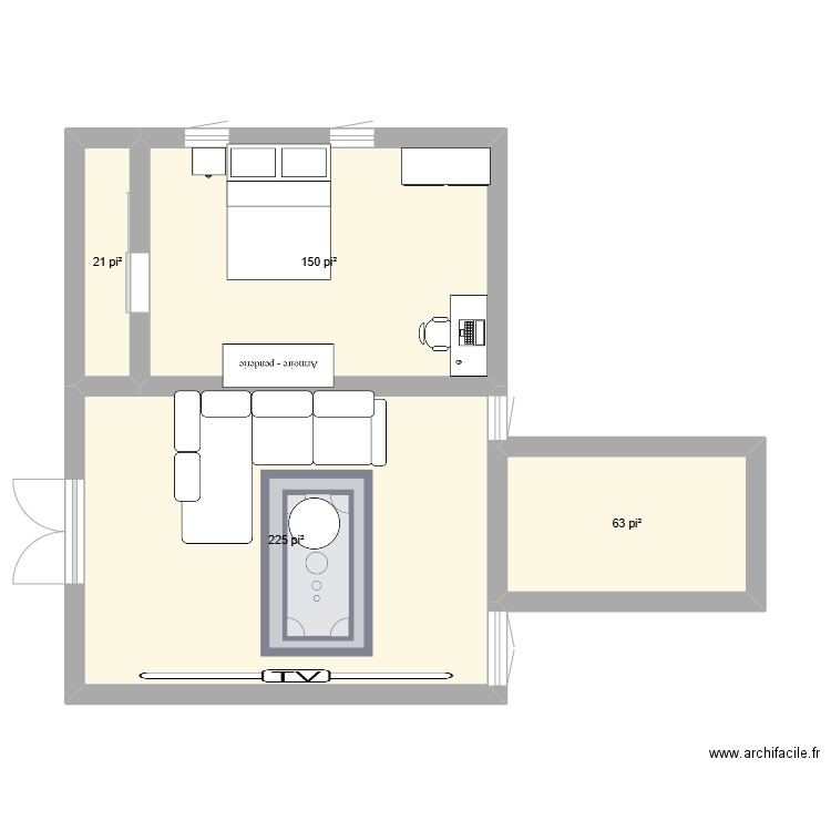 planmaison. Plan de 4 pièces et 43 m2