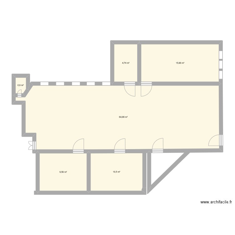 atelier mspc. Plan de 6 pièces et 81 m2