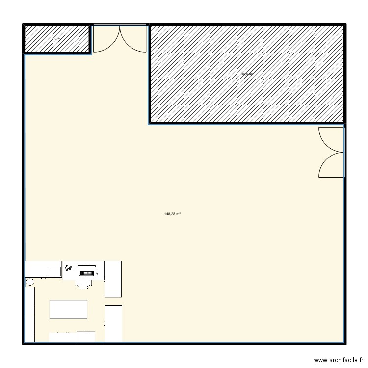 CDD Tourcoing. Plan de 3 pièces et 186 m2