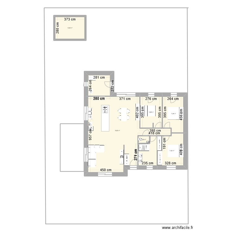 maison noy. Plan de 6 pièces et 125 m2