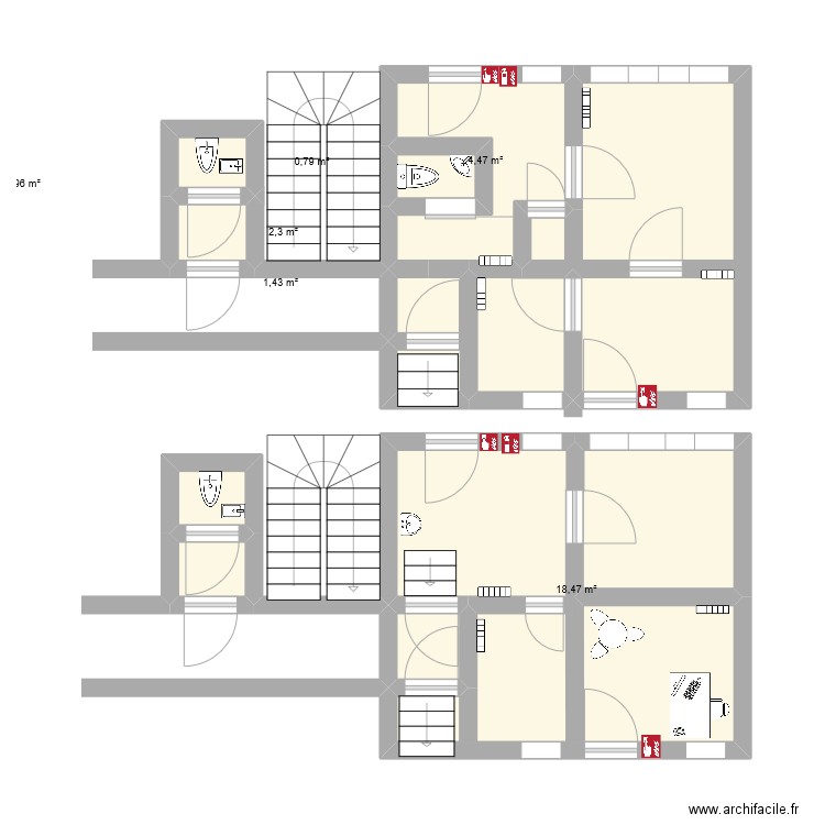 local annexe mairie. Plan de 11 pièces et 42 m2