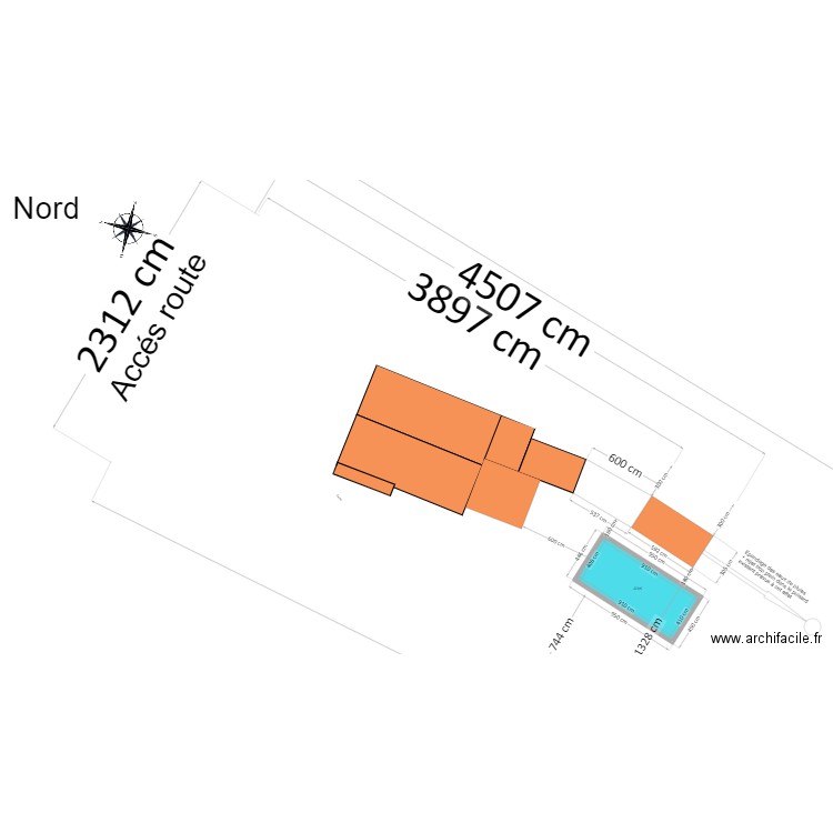 tout ensemble. Plan de 1 pièce et 37 m2